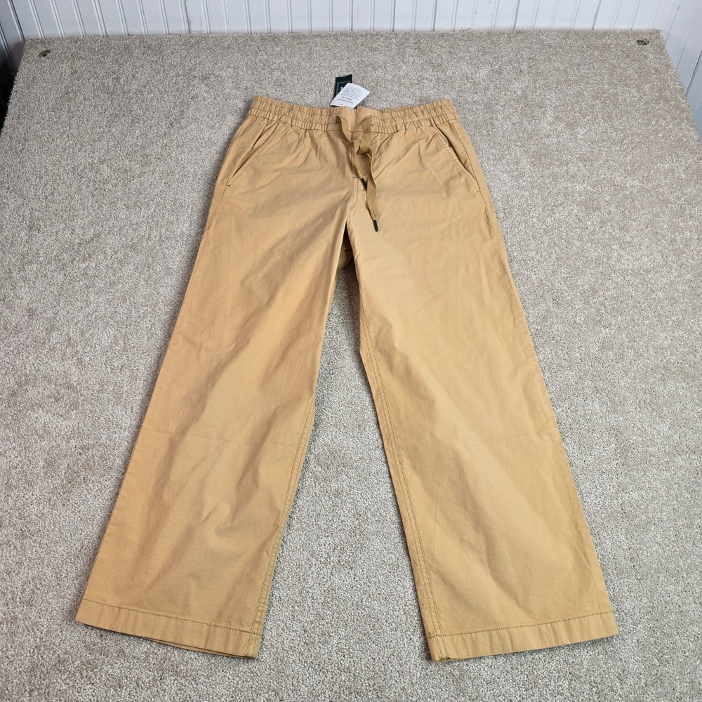 L.L. Bean Ripstop Pull-On Wide Leg Ankle Pants Katahdin Khaki 519279 XS Reg